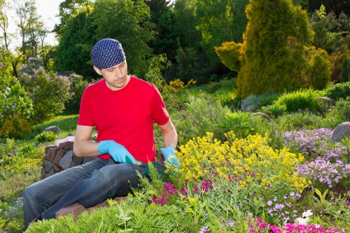 Insured rubbish company with safety gear and careful site planning