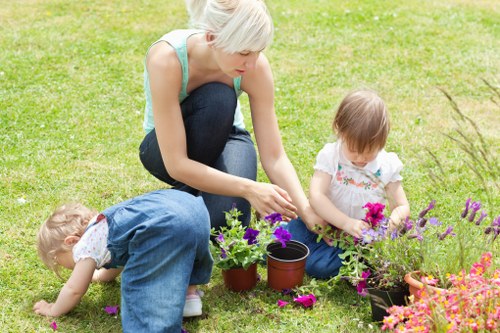 Lawn care and edging in a Hillingdon garden setting